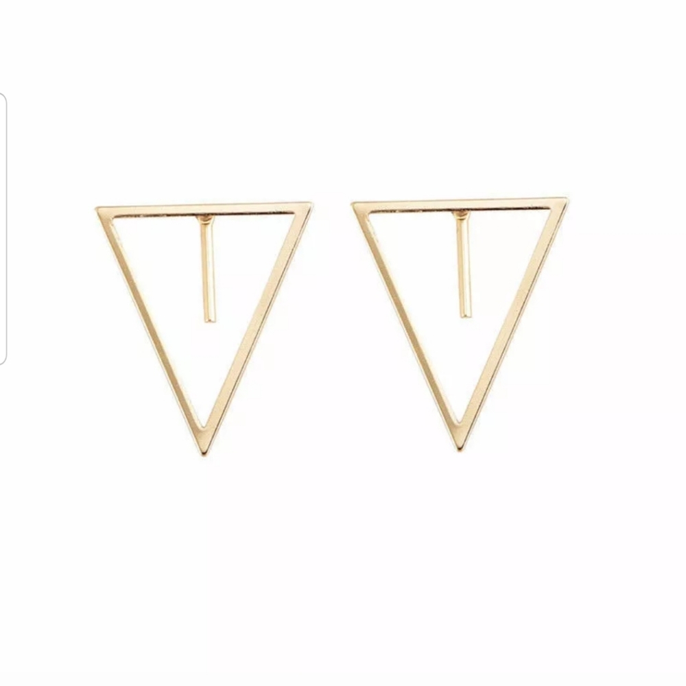 Triangle floating gold earrings